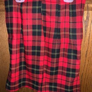 Flattering red, black and yellow pencil skirt.